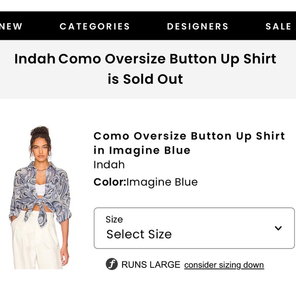 Blue oversized button up top - Picture 5 of 7